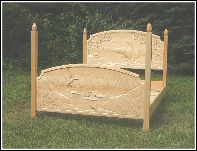 Wood carved bed